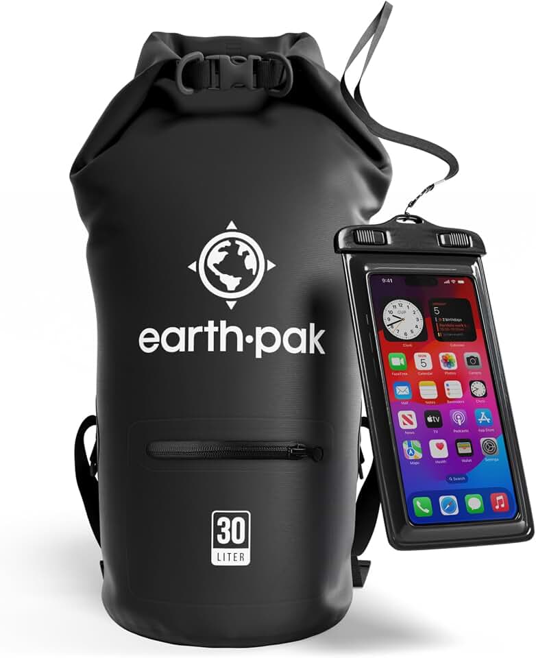 Earth Pak Waterproof Dry Bag with Zippered Pocket - Waterproof Dry Bag Backpack Keeps Gear Dry product image