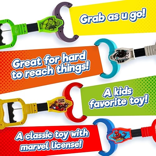 Miniatura 5 de JA-RU Marvel Avengers - Juguete agarrador de garras de Iron Man para niños (paquete de 1) Herramienta de recogida de garras de robot de 12.5