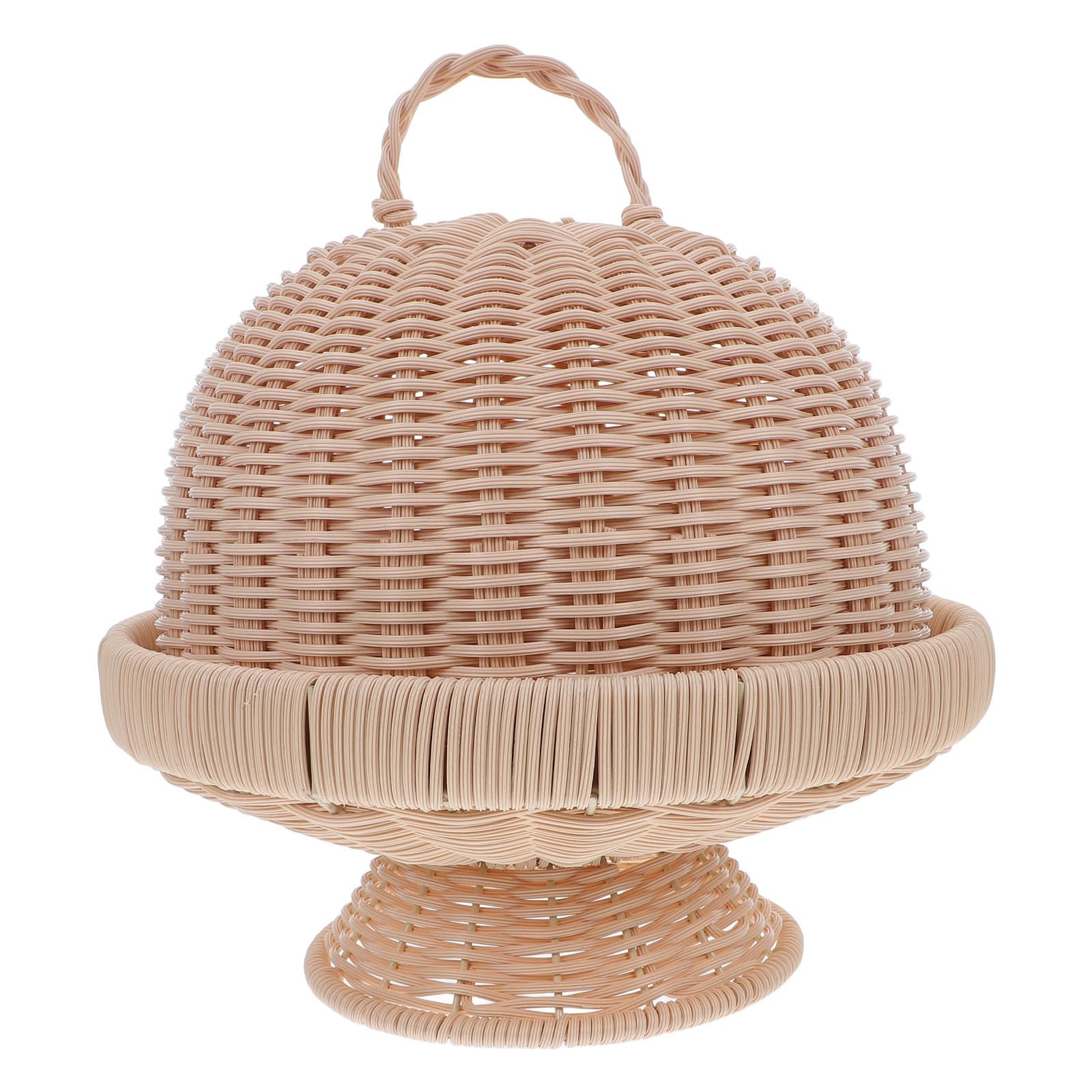 Panier rond en rotin khaki pour une table de fête chaleureuse et rangée