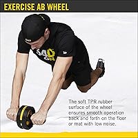 Vista 5 de 54D Rueda de abdominales, rodillo de abdominales para entrenamiento abdominal, equipo de ejercicio para entrenamiento de núcleo, rodillo de rueda