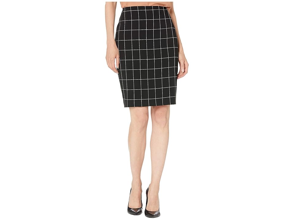 

Calvin Klein Windowpane Straight Skirt (Black/Cream) Women's Skirt