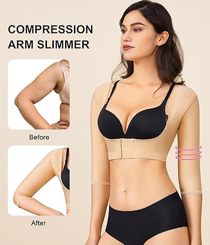 Miniatura 3 de BRABIC Mangas de compresión para la parte superior del brazo, moldeador postquirúrgico, más delgado, corrector de postura, fajas para mujer