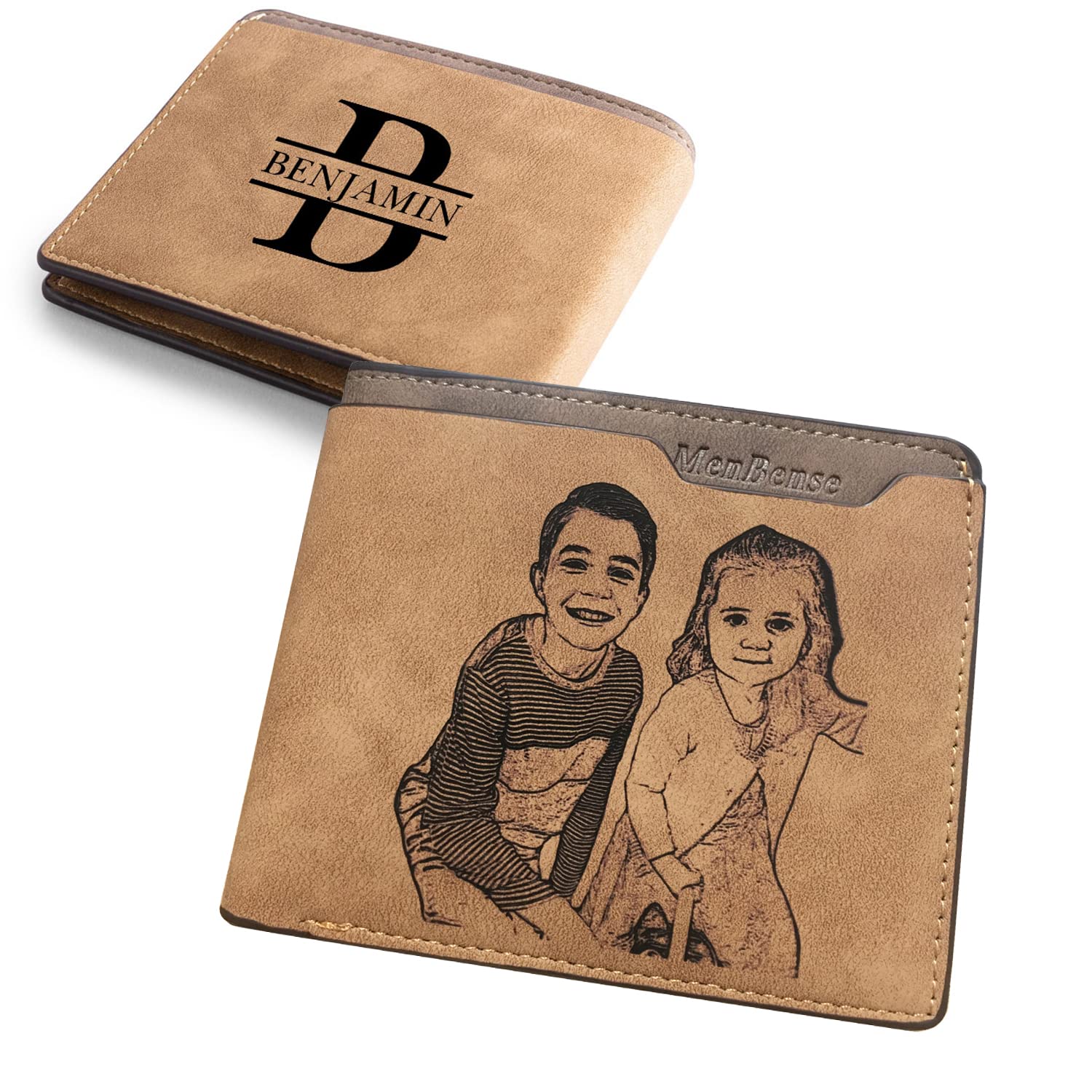 Joyforisa Personalized Wallet for Men Custom Wallets for Husband Dad Boyfriend Engraved Photo Wallet Personalized Valentine's Gifts