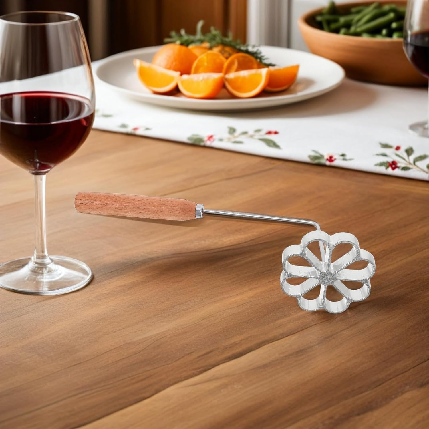 NUOBESTY 6pcs Rosette Iron Mold Set with Handle, Waffle Rosettes Molds Bunuelos Cookie Maker Flower Cookie Stamps for Baking Home Kitchen Party Use