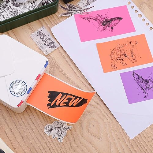 Miniatura 6 de Phomemo Mini impresora M02 Pro - Impresora térmica Bluetooth de fotos con 3 rollos de papel adhesivo colorido, compatible con iOS + Android para