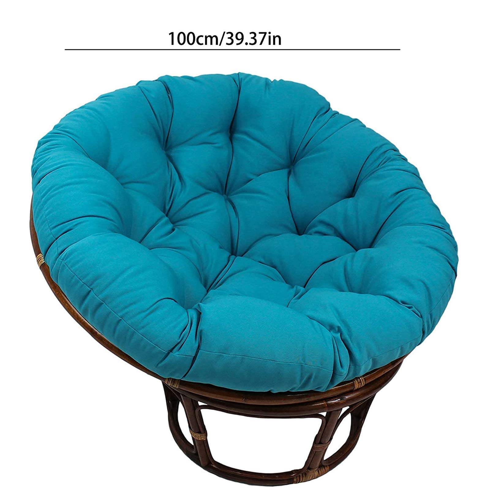 Poduszka na krzesło Papasan, ogród kryty na zewnątrz okrągła poduszka na krzesło, wiszący kosz hamaki Swing Egg poduszka na siedzenie krzesła (Peacock Blue)