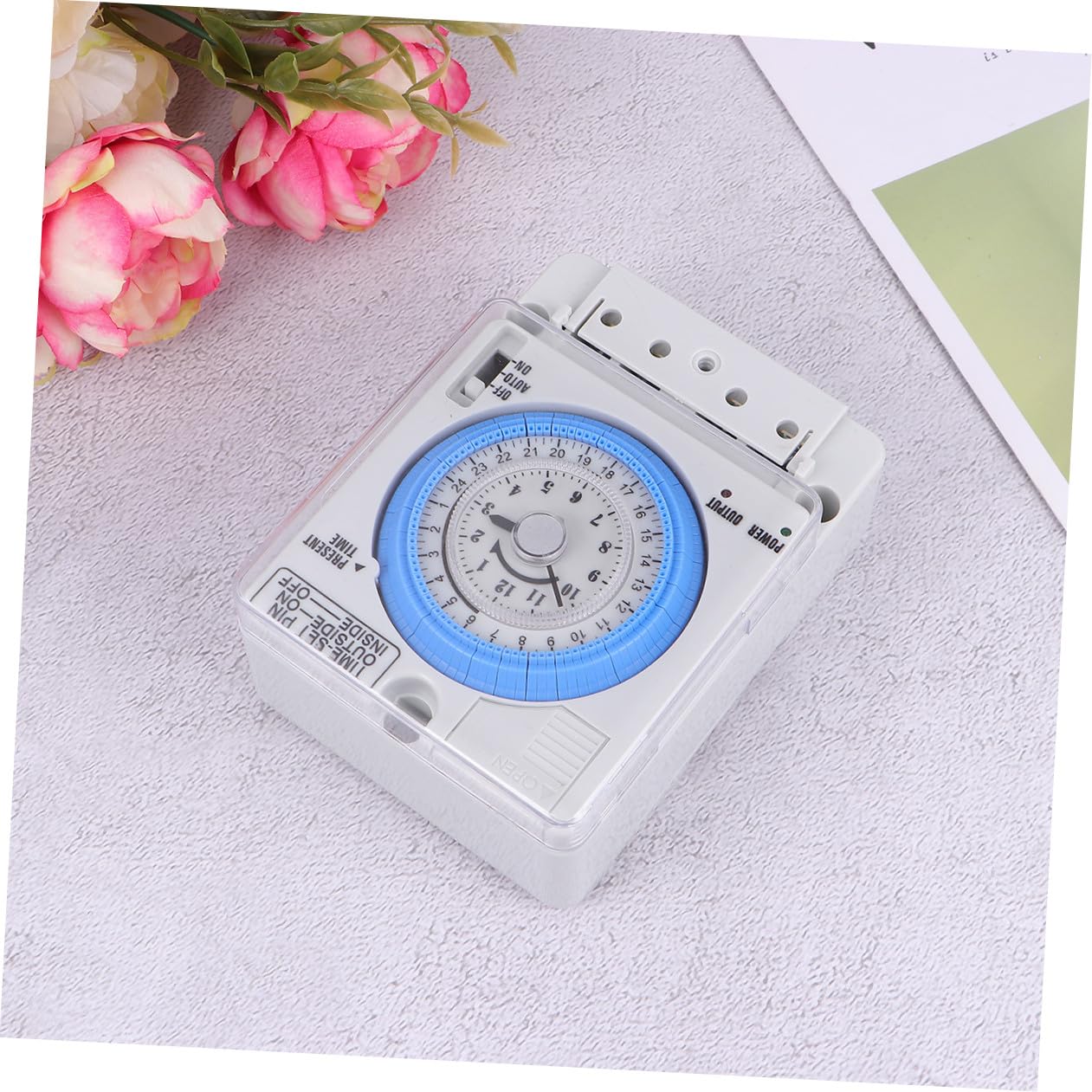 Sosoport Temporizador Mecánico Industrial para Cocina Diseño Simple, Material Pc Blanco, Fácil de Usar y Preciso para Hornear Pasteles y Control