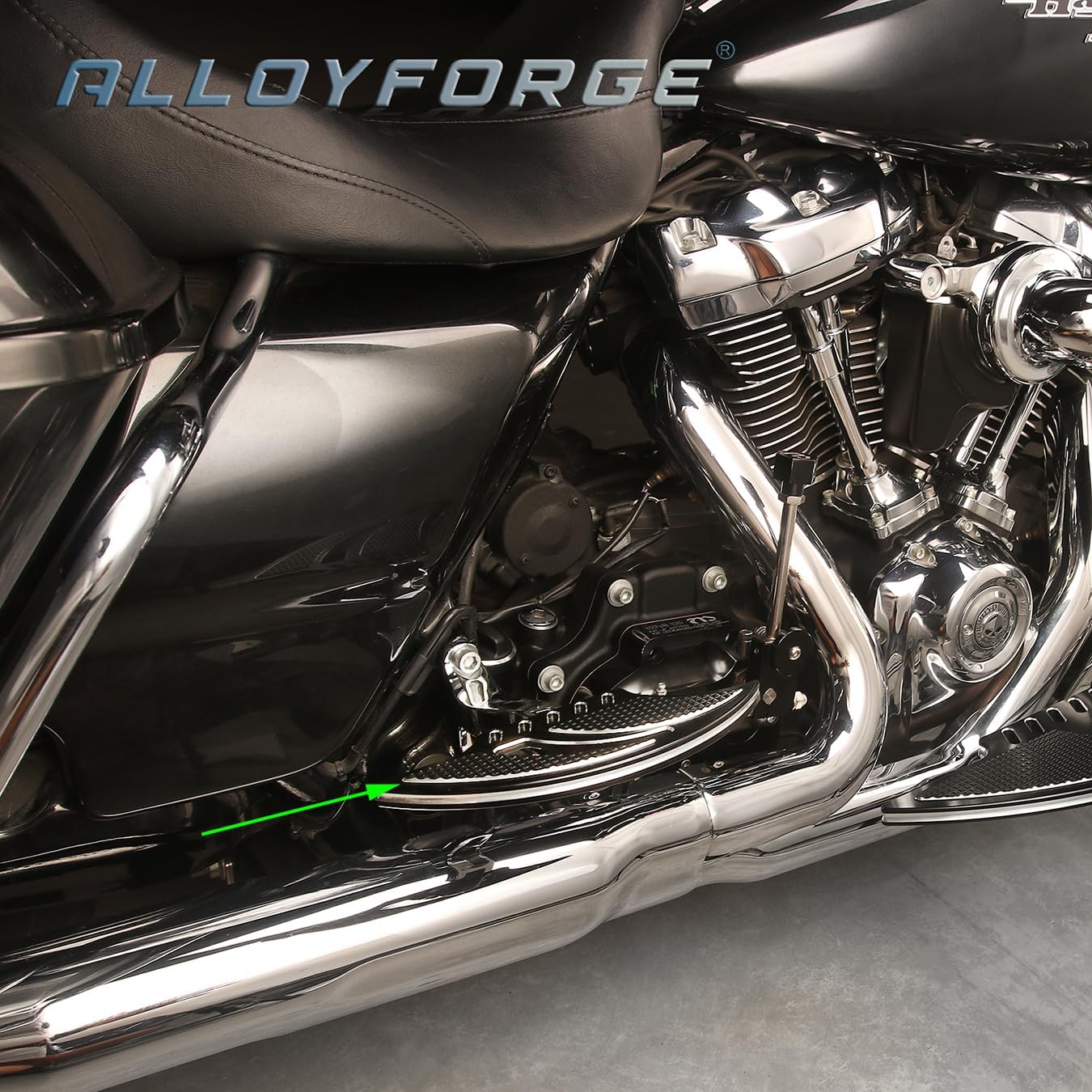 Rear passenger floorboards for Harley Touring sportster softail Tomahawk Male Mount Foot Pegs street glide FLHX Dyna Sportster XL (Passenger Floorboard -Black)