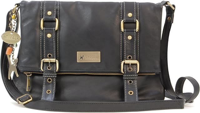 Catwalk Collection Handbags - Women's Leather Cross Body Bag - ABBEY ROAD