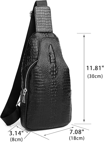 Miniatura 95 de LUKZIJAES Bolso bandolera de cuero genuino para hombre marrón (#1-Brown)