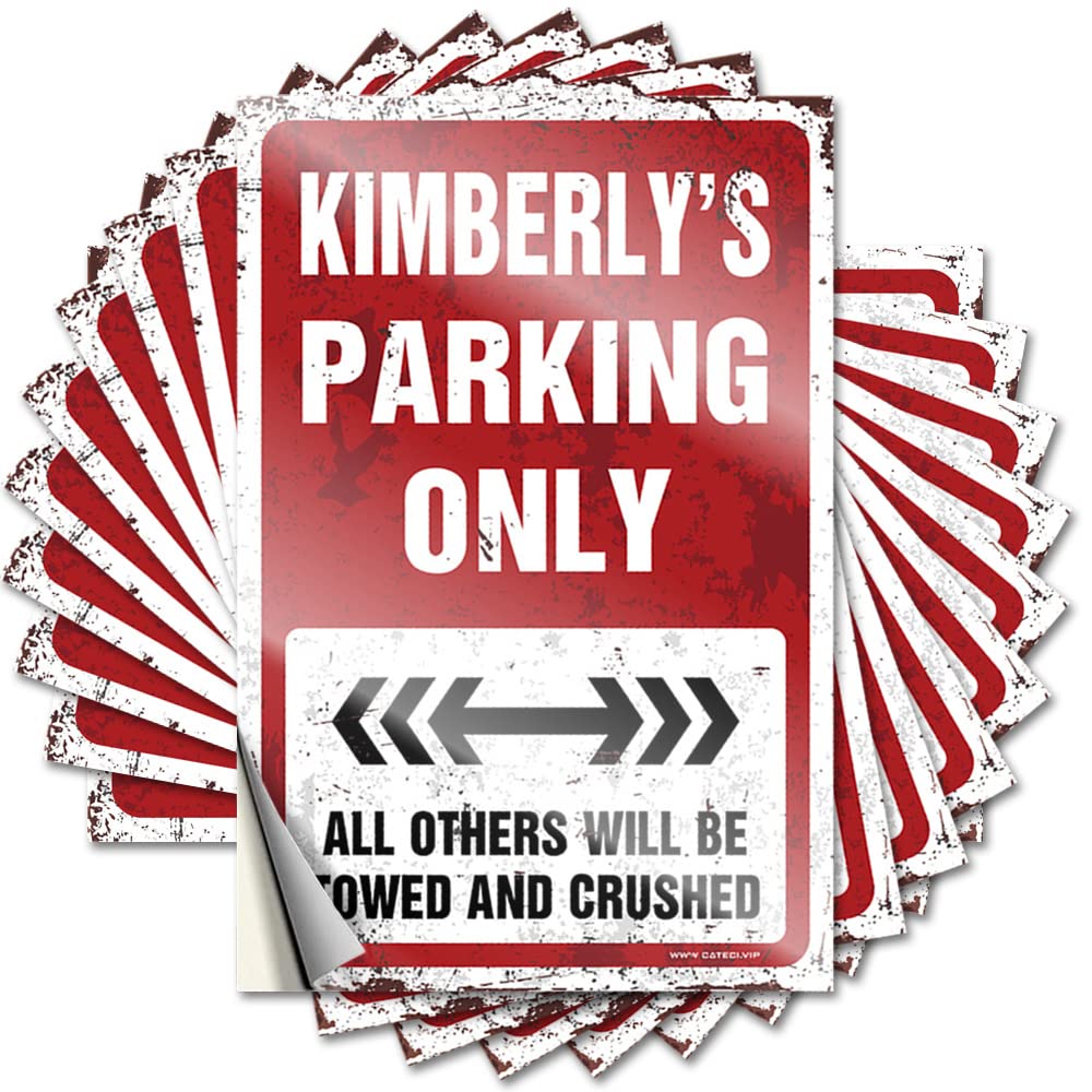 Fzfn Colour Funny Sticker Tiki Bar Decorations Christmas Unique Tumbler Kimberly's Parking Only - Scratch Resistant Stickers(12X18cm)