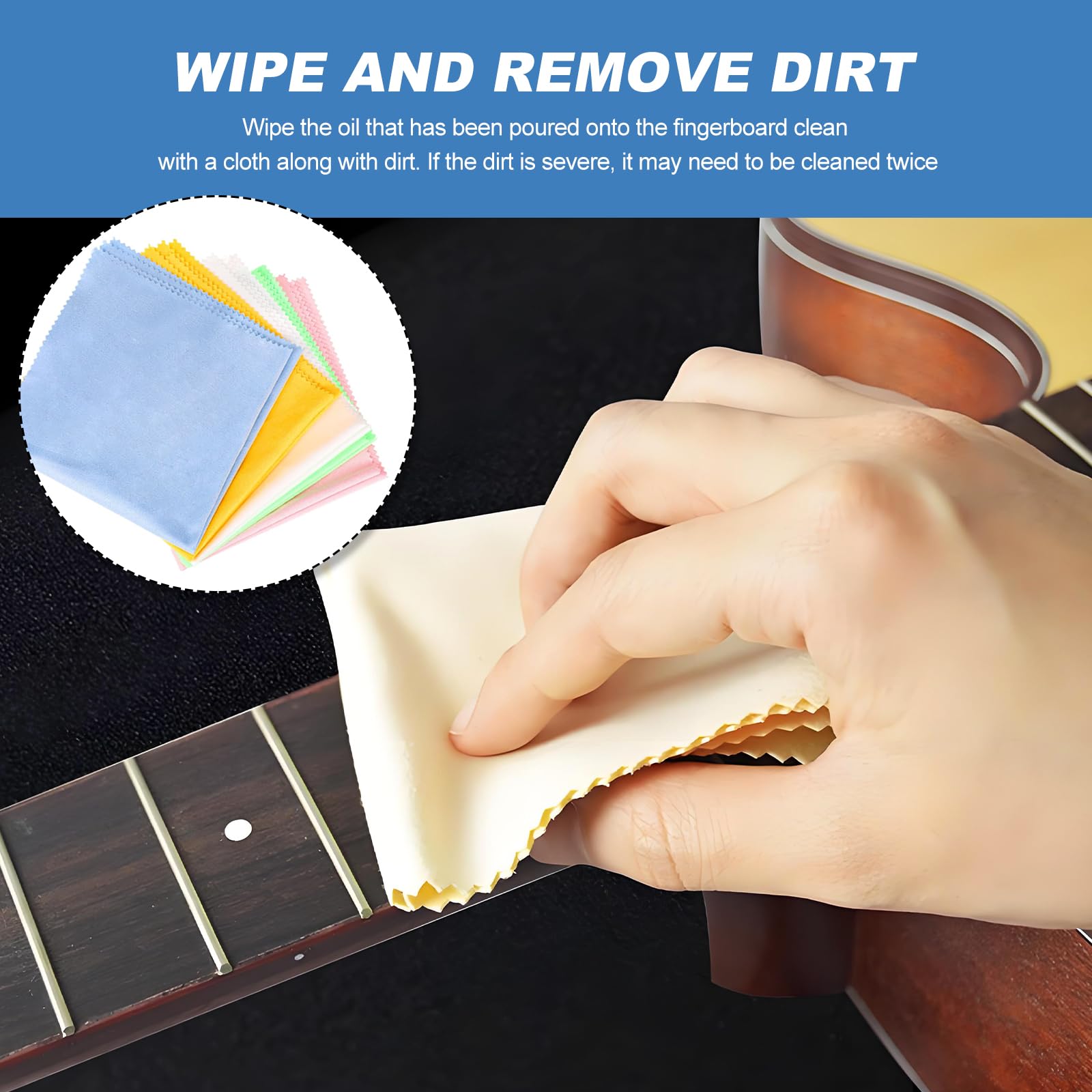 Lot De 5 Chiffons Microfibre 30x30cm Sliverdew - Nettoyage Instruments Musique - Guitare, Piano, Cuivre