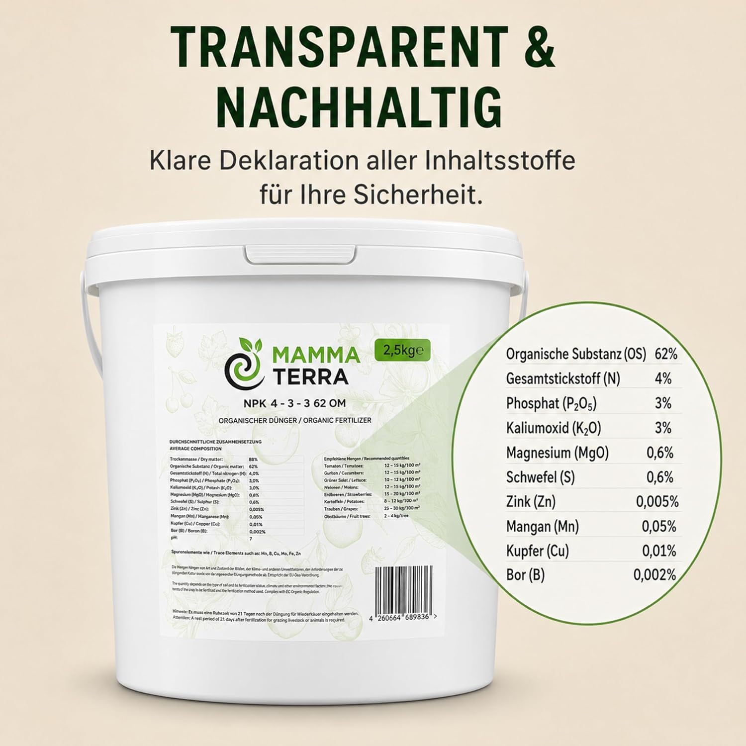 MammaTerra Hühnermist Pellets – Organischer Langzeitdünger für Tomaten, Gemüse, Hochbeet & Garten – Natürlicher NPK Dünger – Geruchsarm & Für ökologischen Landbau geeignet (8)