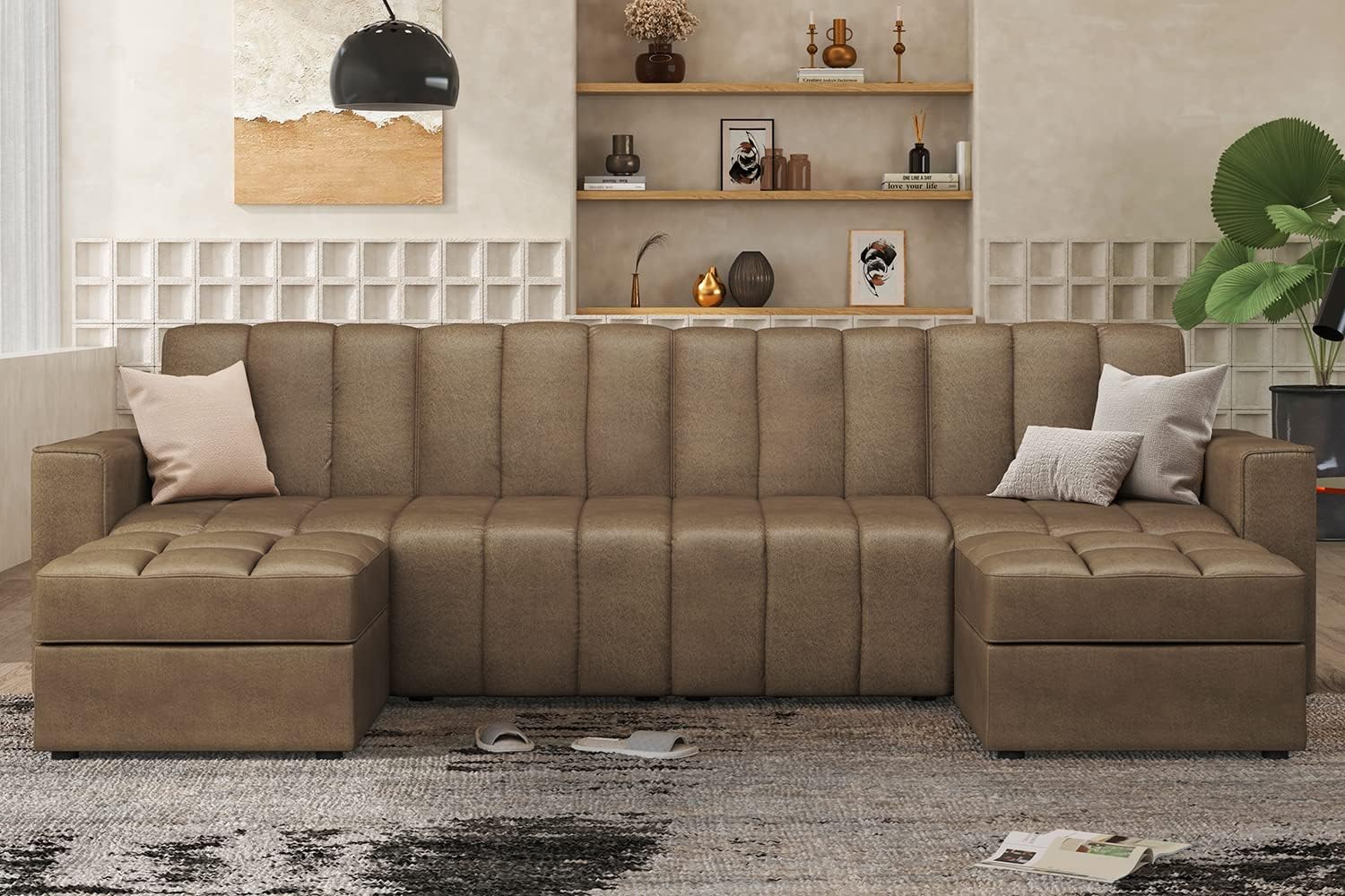 Amazon.com: HONBAY Modular Sectional Sofa U Shaped Couch with ...