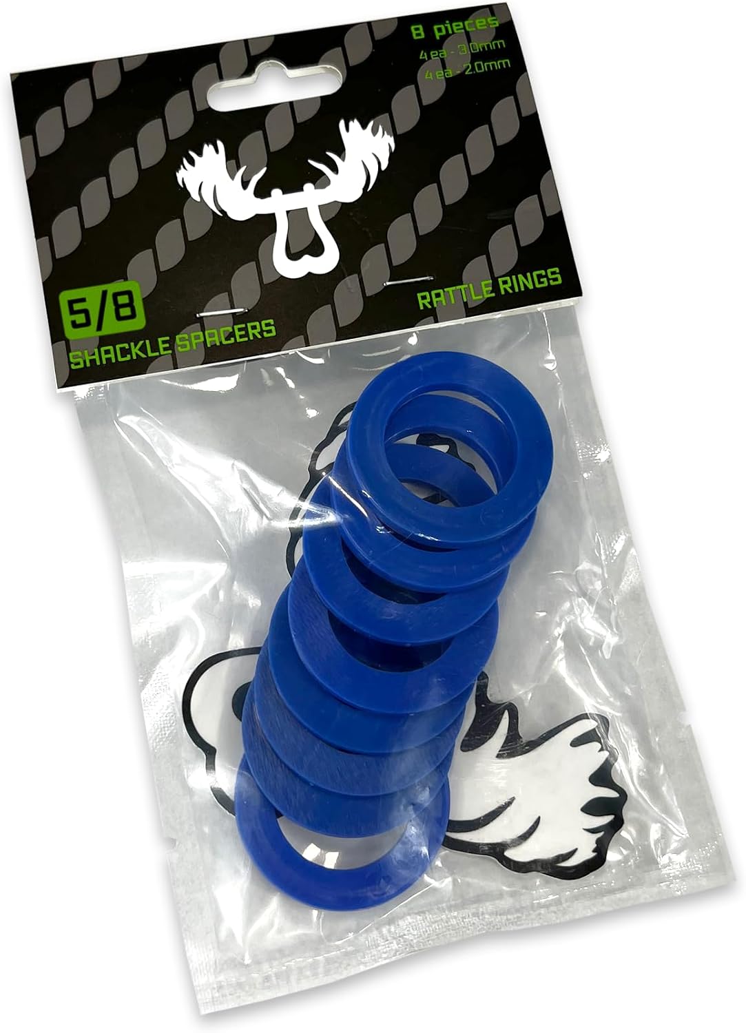 Moose Knuckle Offroad Rattle Rings Washers | Nylon Recovery 5/8" Shackle Isolators | Soft Shackle Recovery Accessories Spacers Fits 3/4" Pin - Blue Balls