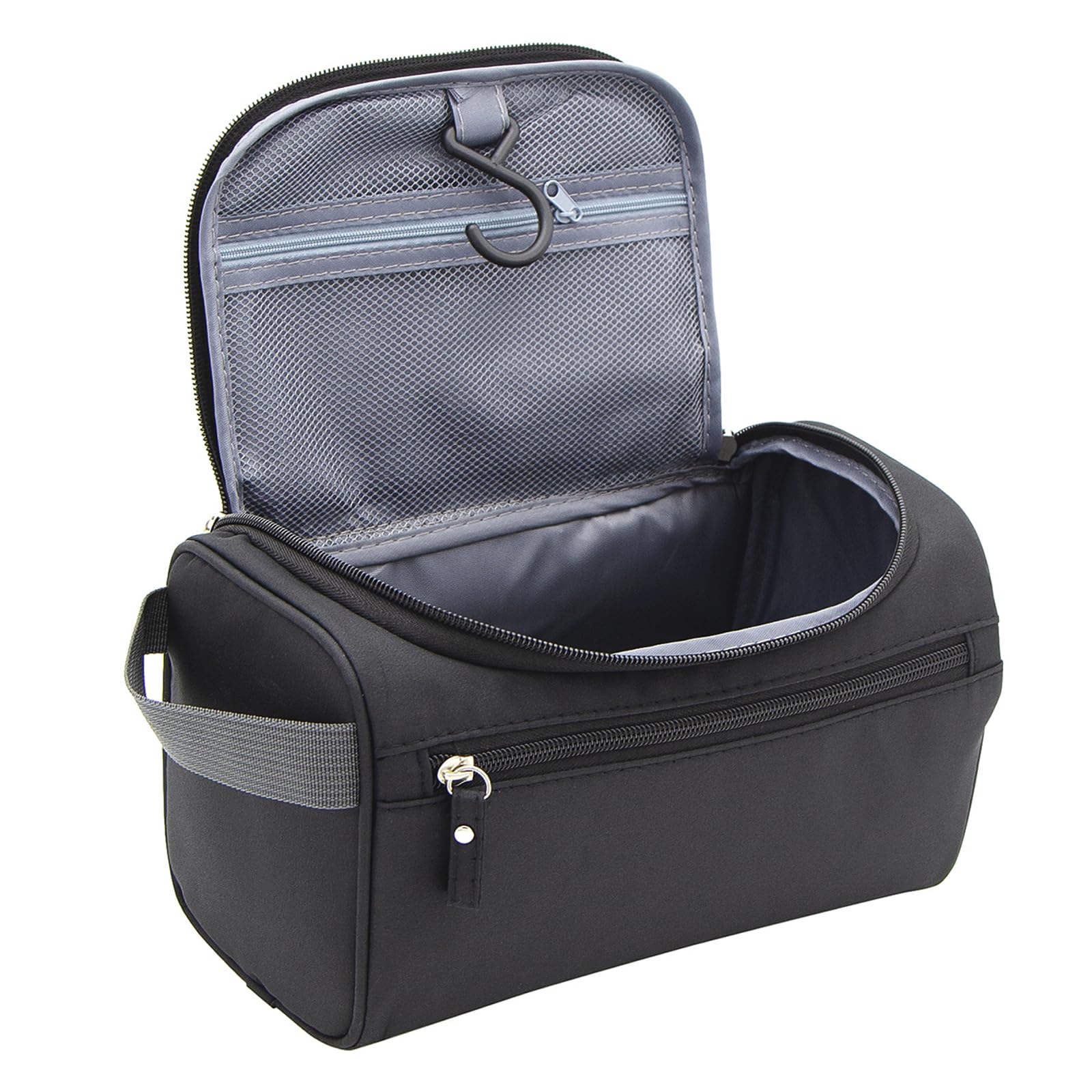 ONEGenug Kulturbeutel Reise Kulturtasche Herren & Damen Kosmetiktasche Zum Aufhängen Waschtasche für Jungen & Mädchen Schwarz