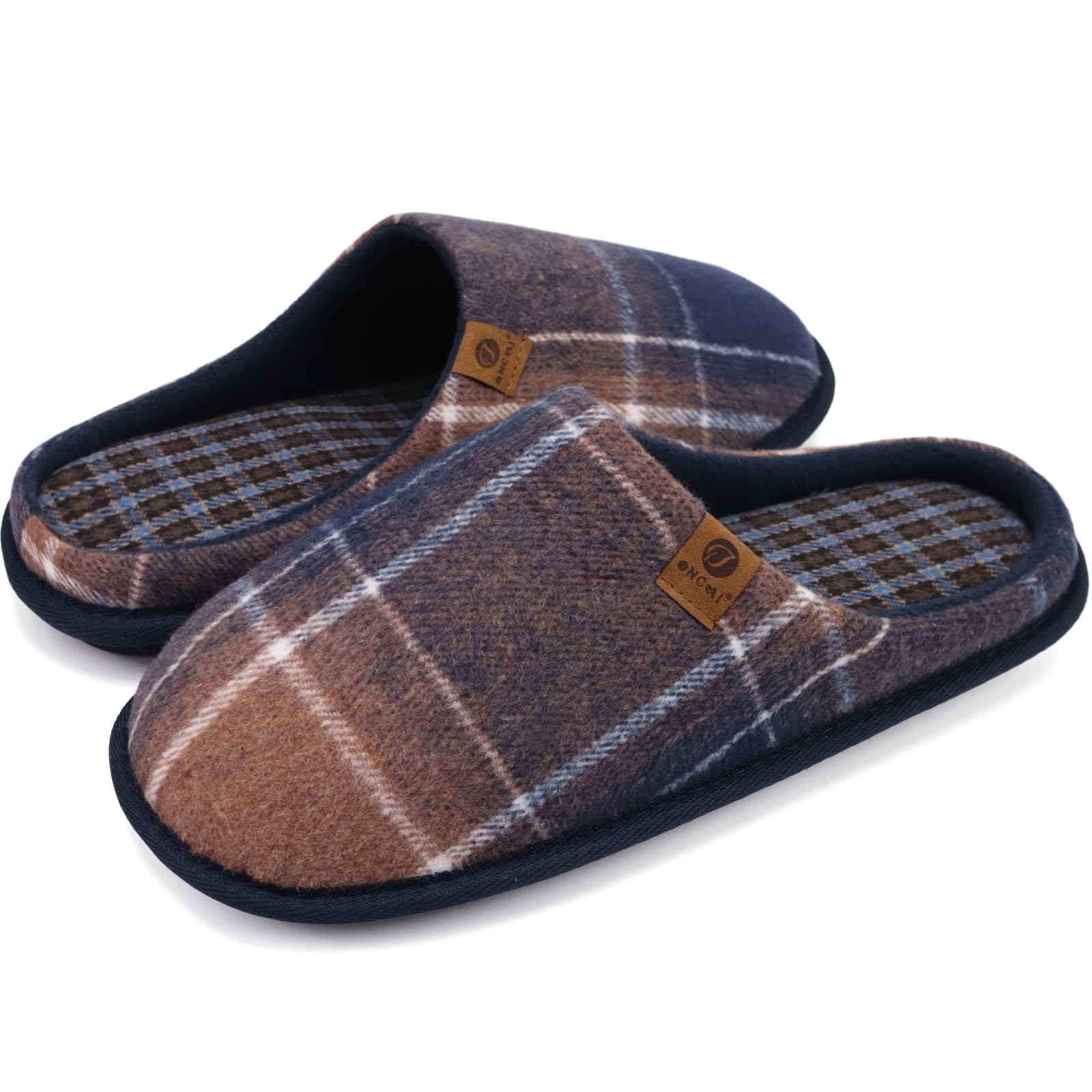 ONCAI Pantofole da Uomo Invernali, Comoda Memory Foam Calde Scarpe da Casa in Lana Con Suola Antiscivolo Taglia 40-49 EU