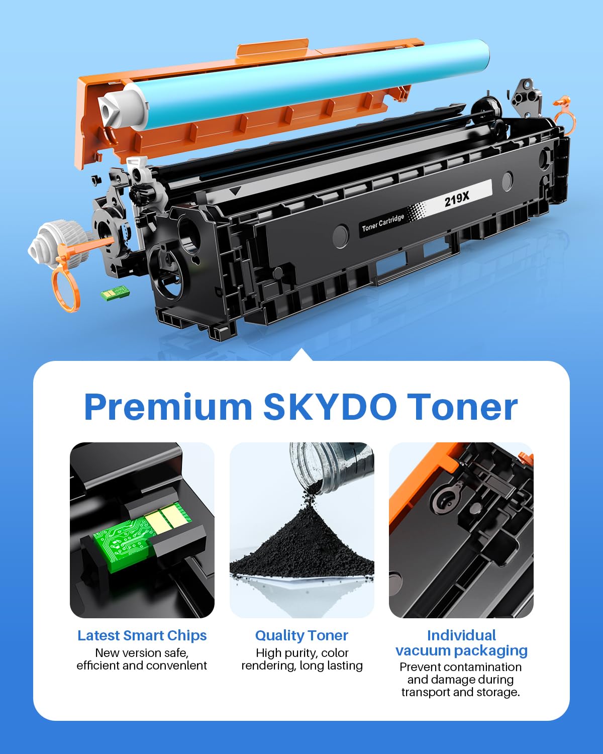 219X Toner Nero (Con Chip) Compatibile per HP 219A W2190A Toner 219X W2190X Compatibile per HP Color Laserjet Pro MFP 3302fdw 3302fdn 3302fdng 3302fdwg 3302sdw 3302sdwg, Laserjet Pro 3202dn 3202dw