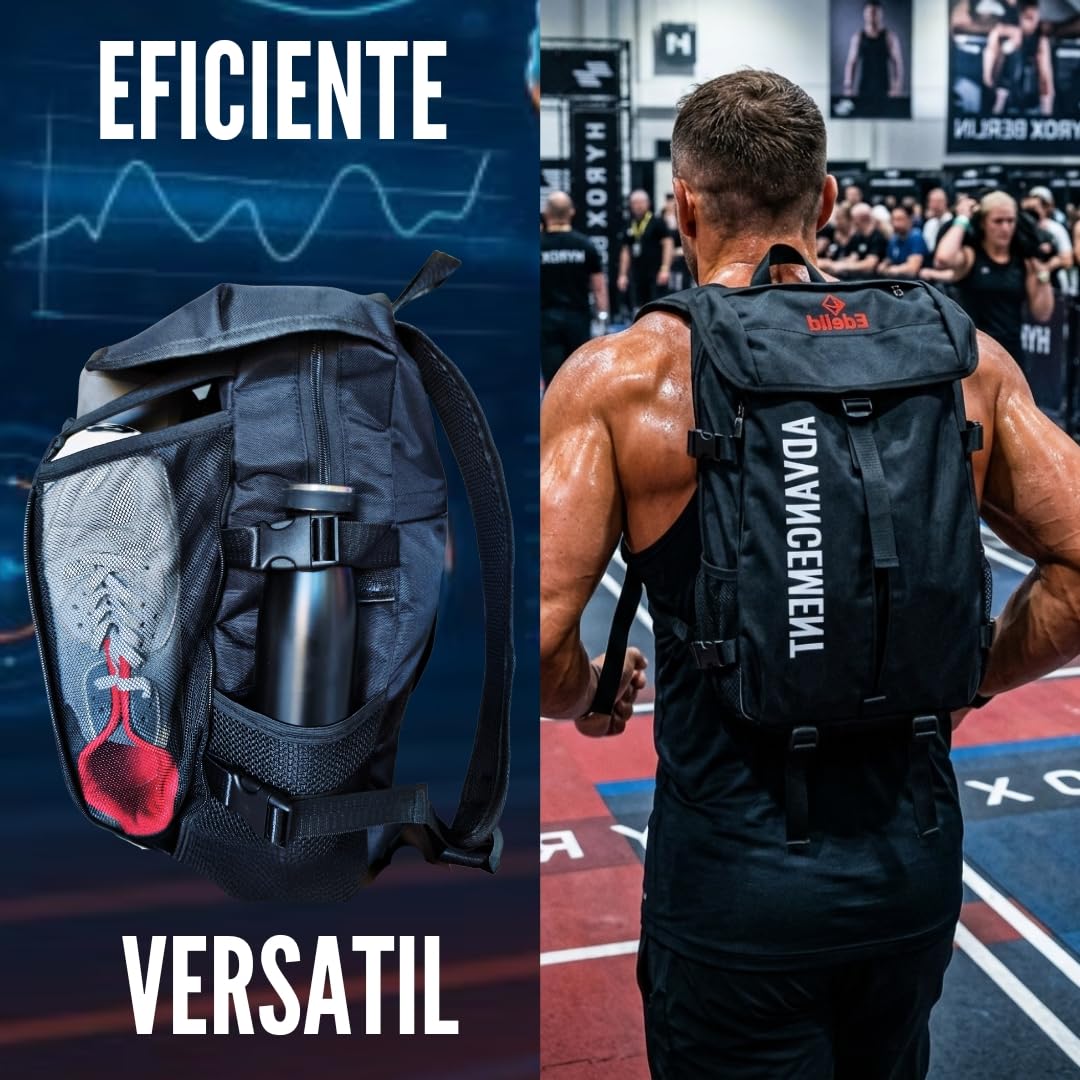 Advancement - mochila hyrox con zapatillero, mochila Deporte, Alta Resistencia, Compartimento Smart, bolsa Gimansio unisex mujer y hombre, versátil para crossfit, gym, padel, futbol, Basquet... — view 6
