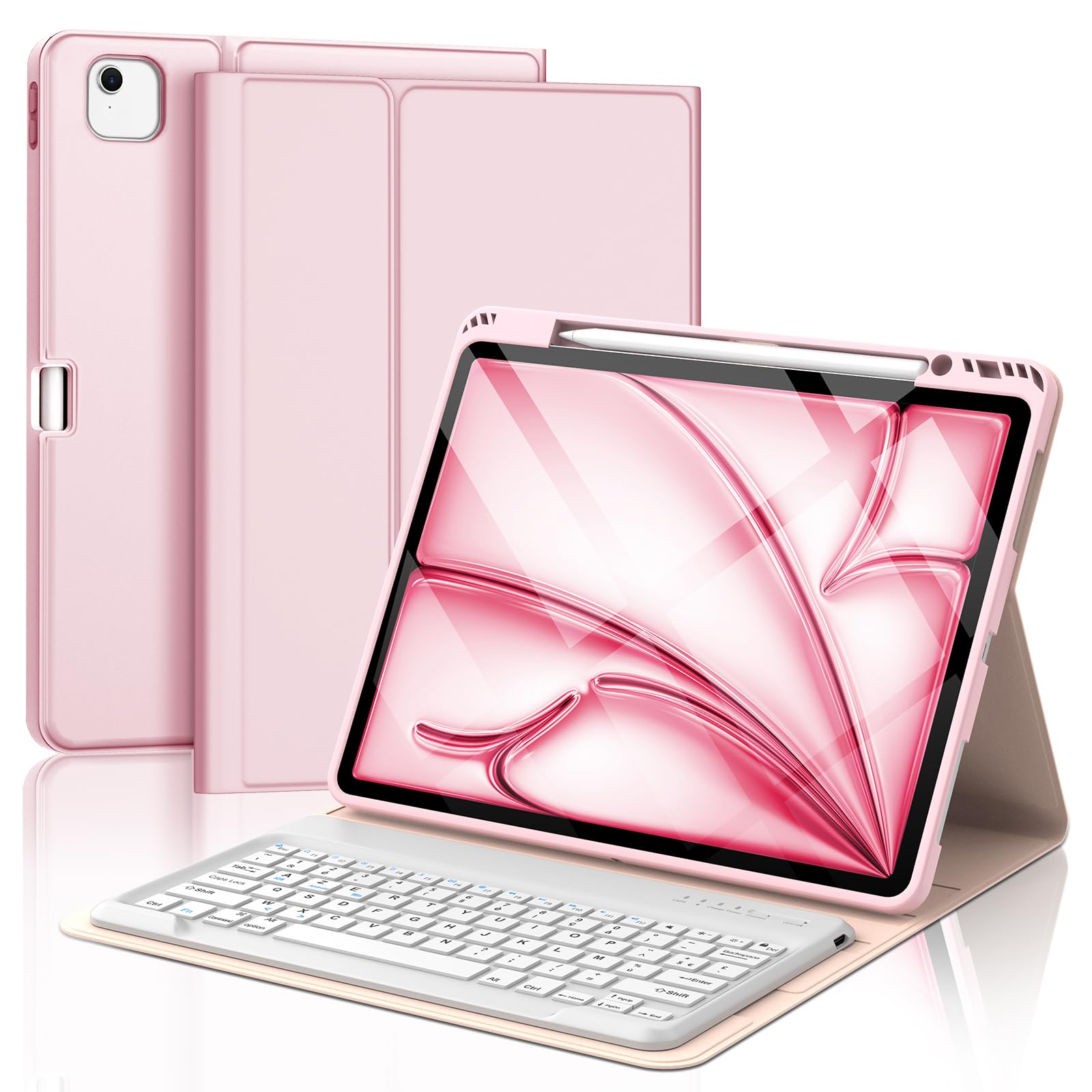 FOGARI Toetsenbord voor iPad Air 11 2024 | Toetsenbordhoes voor iPad Air 5/ Air 4 | Trackpad toetsenbord voor iPad Pro 11 inch (4e / 3e / 2e / 1) generatie, met Magic Touchpad AZERTY-toetsenbord, zwart