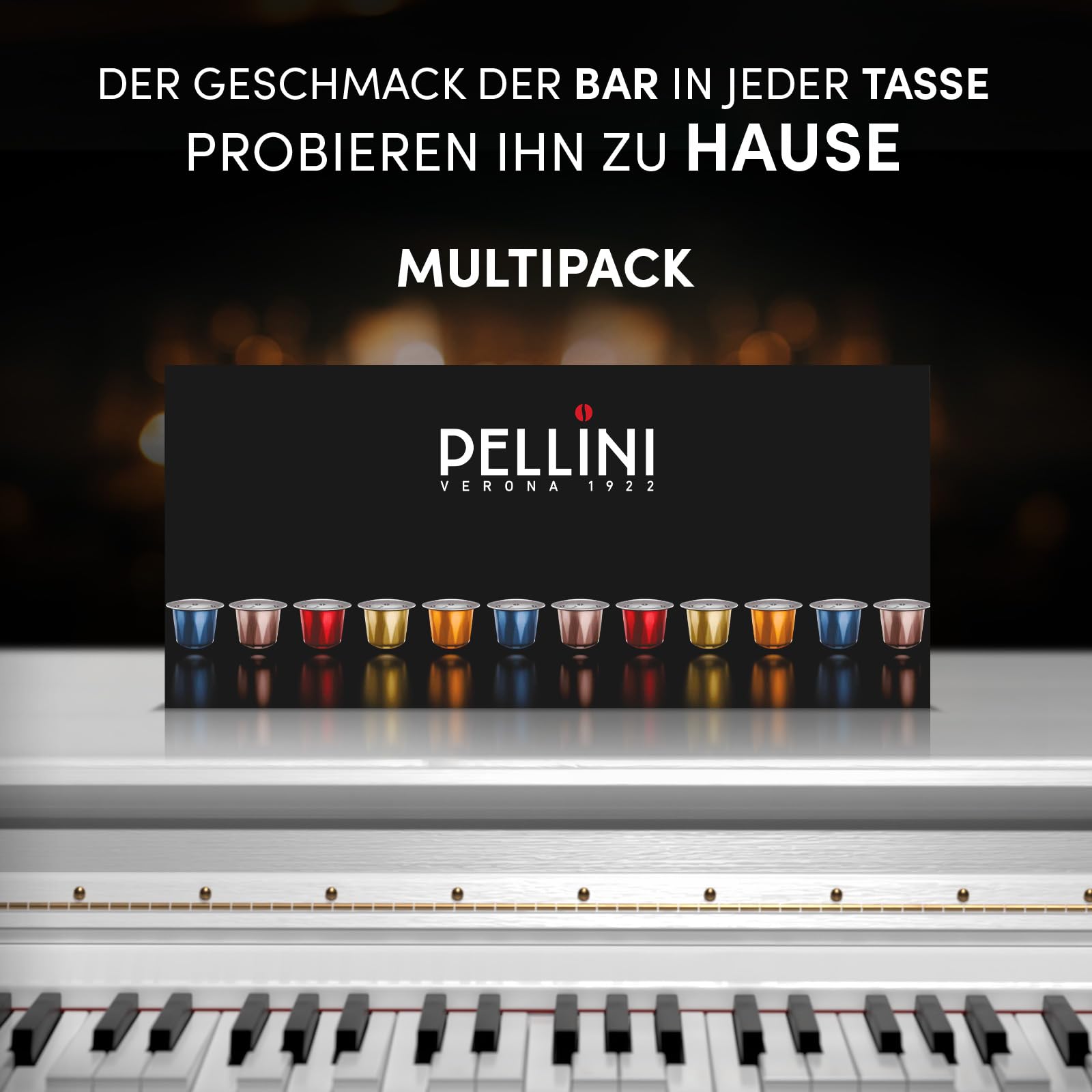 Pellini Aluminium-Kaffeekapseln, Geschenkbox mit 5x10 Mehrgeschmack-Kapseln