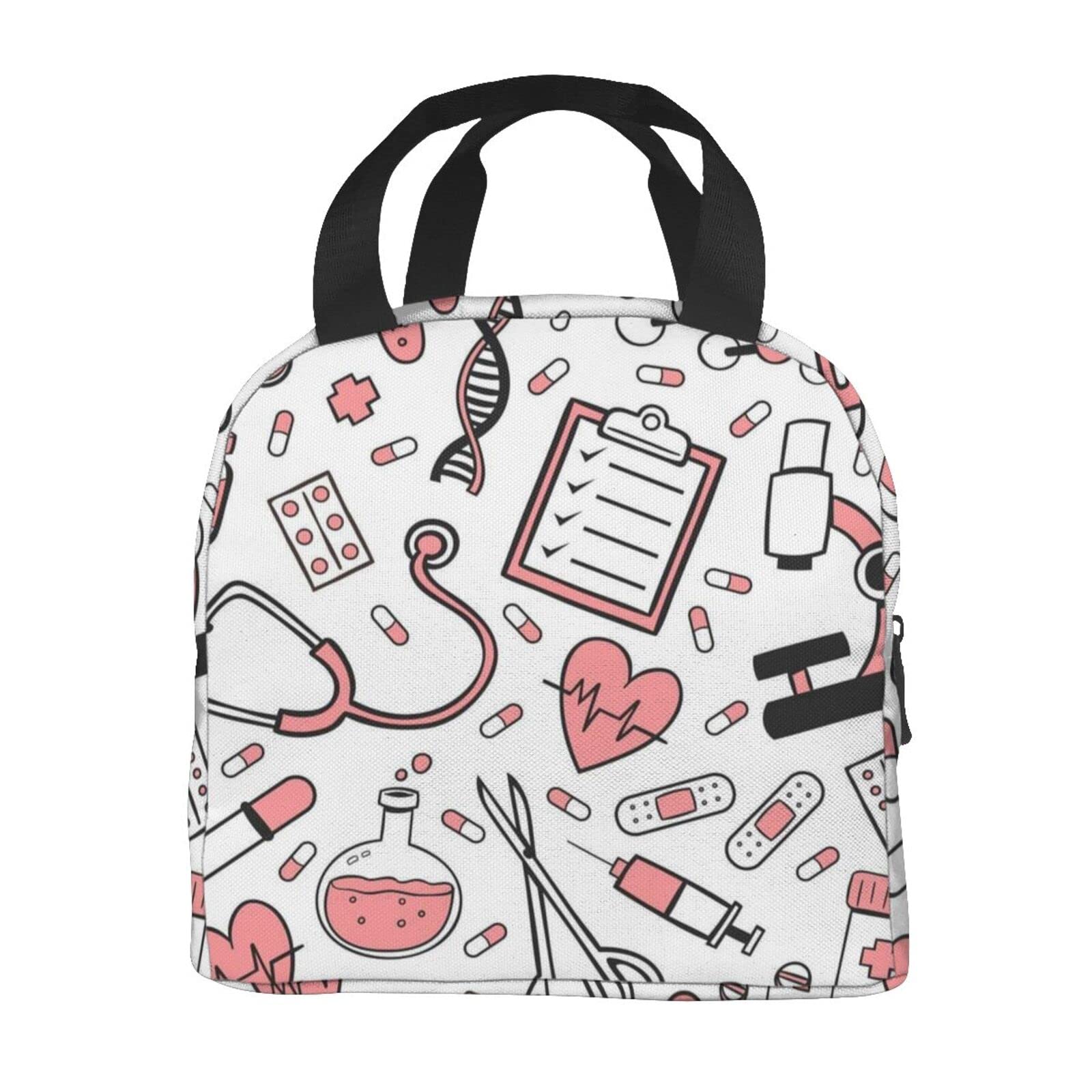 Borsa termica per il pranzo da donna, a tema infermiera, riutilizzabile, per lavoro, picnic, viaggi, taglia unica