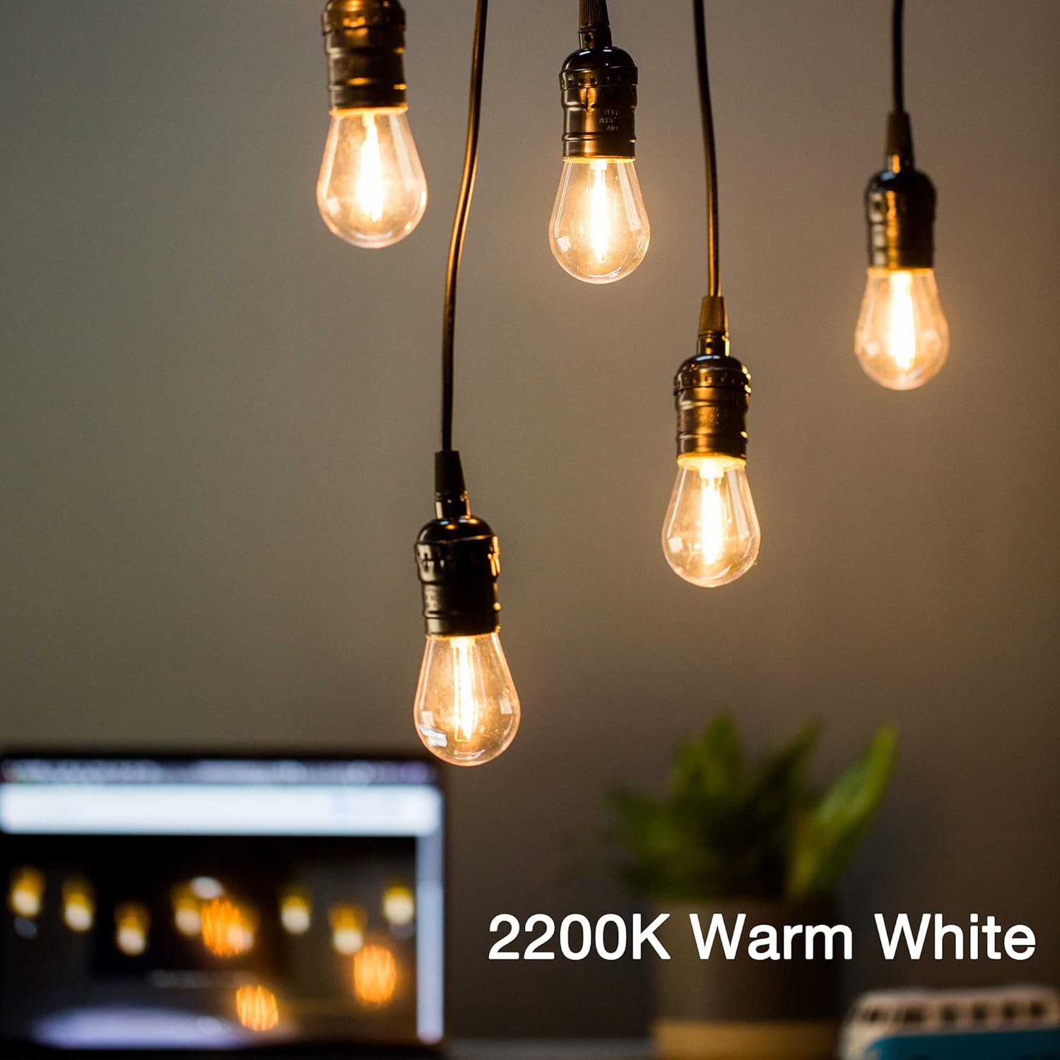 FLSNT 24 Pack LED S14 Replacement Light Bulbs,Shatterproof Waterproof 1W Outdoor String Light Bulbs,E26 Regular Base,2200K Warm White,CRI80,Non-Dimmable - - 