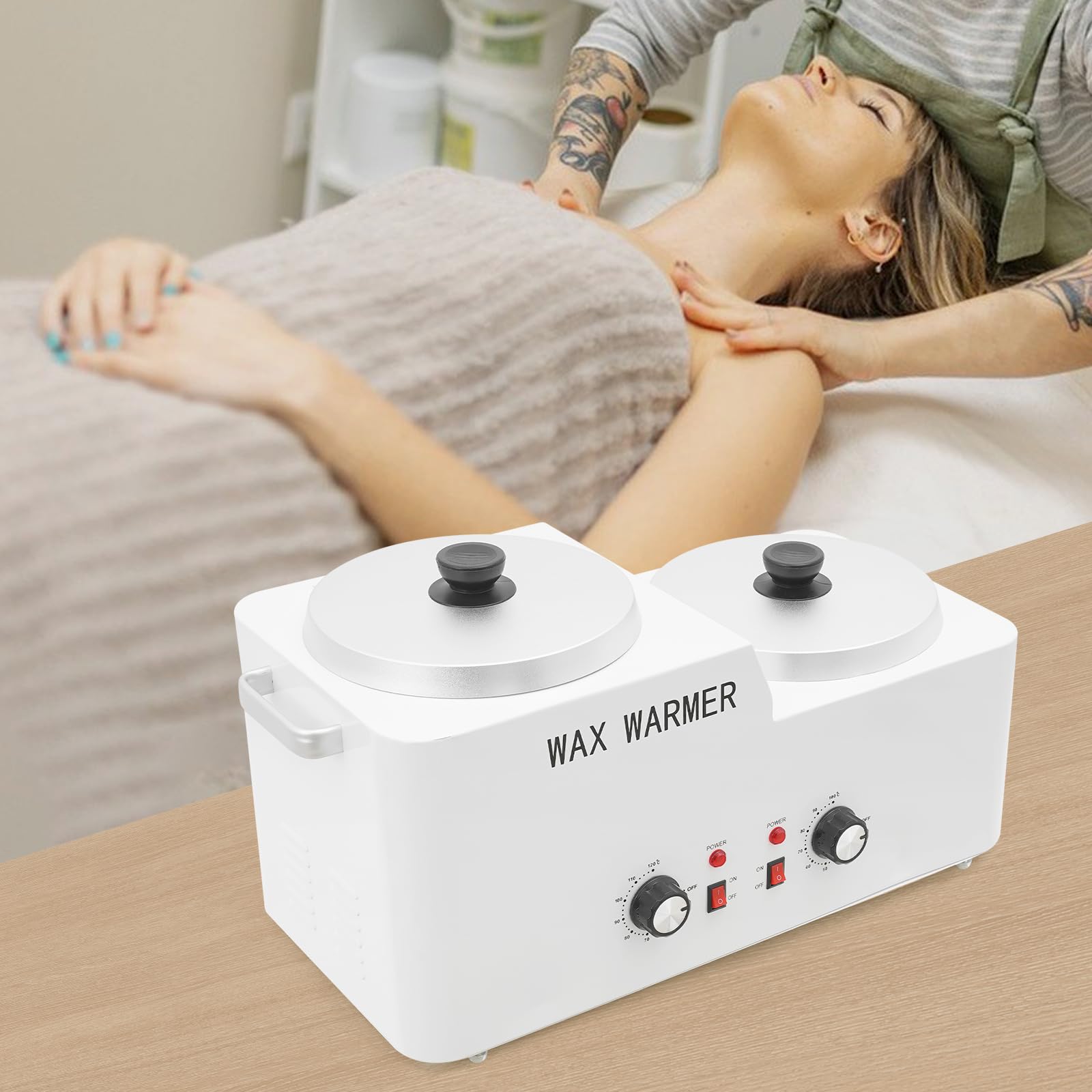 Juego de cera profesional de 9 l, calentador de cera doble, con termostato, dispositivo de depilación con cera caliente, máquina de depilación para el hogar