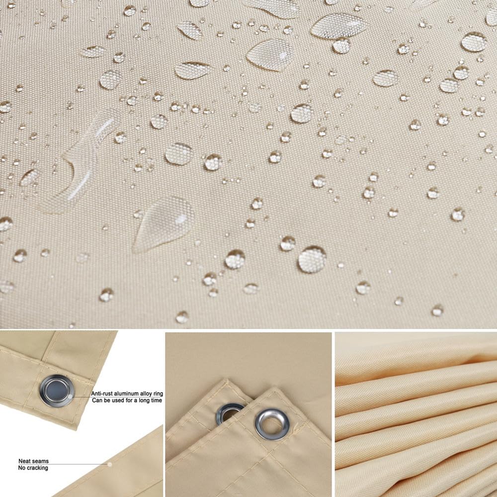 Sonnensegel Wasserdicht 2.8x2.8M, Sonnensegel Rechteckig mit ösen, Sonnenschutz Balkon Sonnensegel Terrasse Ohne Bohren, Segeltuch für Terrasse Garten UV Schutz, Schwer, Sand Beige