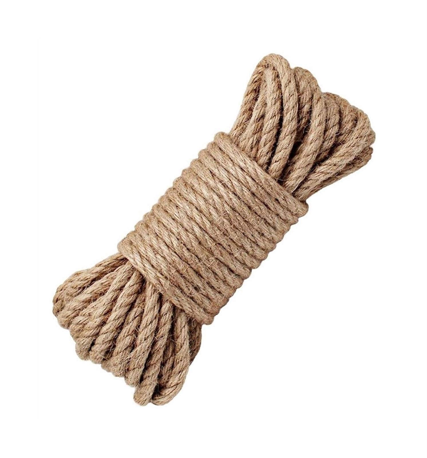 Lina jutowa 8 mm, mocny sznurek konopny, do ogrodnictwa, biwakowania, wspinaczki, wieszania, zwierząt domowych, gruby sznurek jutowy (kolor: 30 metrów) (30 metrów)