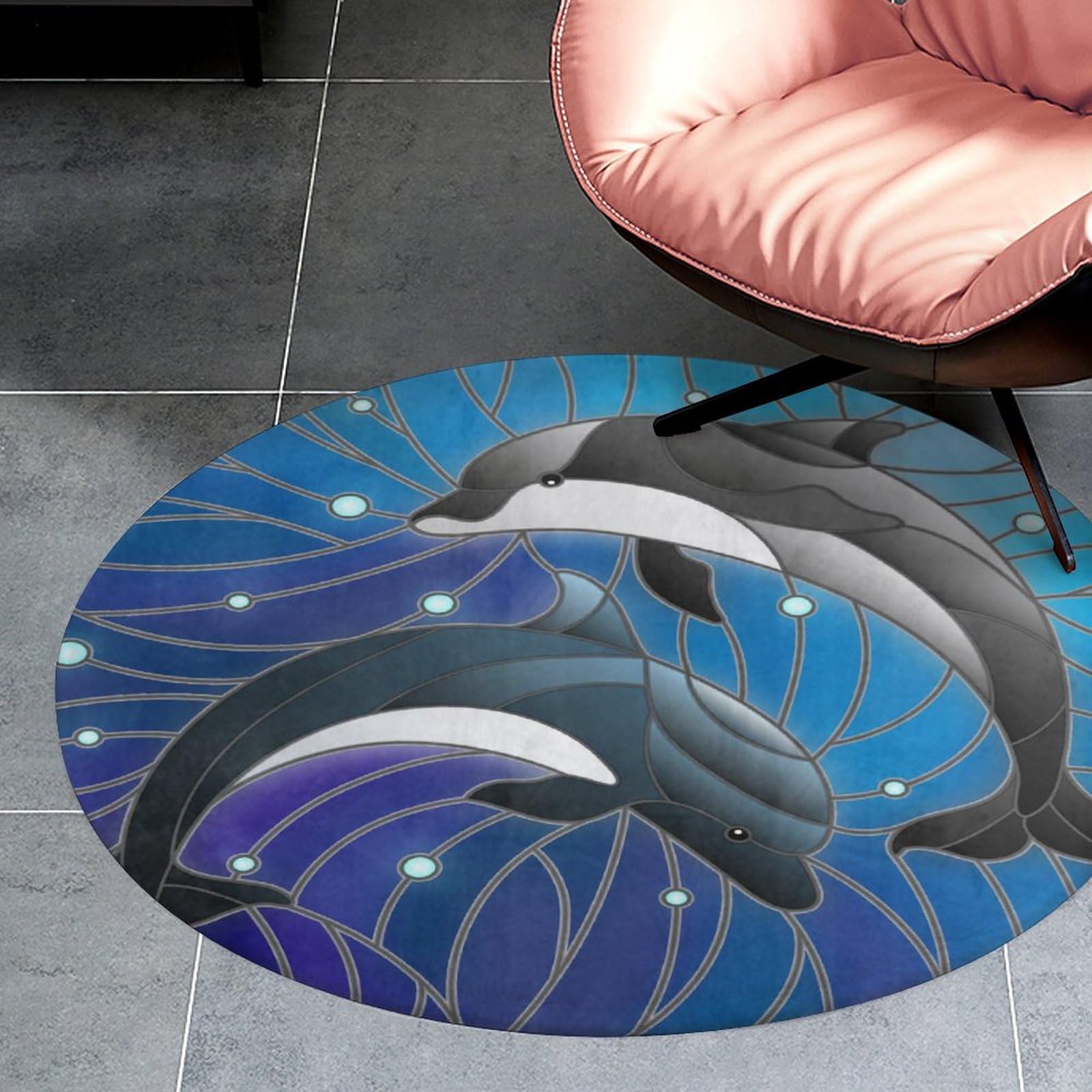 NAWFIVE Round Area Rugs 3Ft Pentagram Blood Red Circle Play Room Mat Non-Slip Magic Floor Mats Soft Absorbent Carpet Decor for Living Room Bedroom Kitchen: Style-3 90*90cm