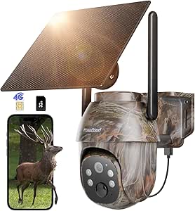 usogood 4G LTE Solar Cellular Trail Camera Sends Picture to Cell Phones, Trail Cameras with Night Vision Motion Activated Waterproof,2K Trail Camera with Memory Card/Sim Card IP66 Waterproof asin的图片