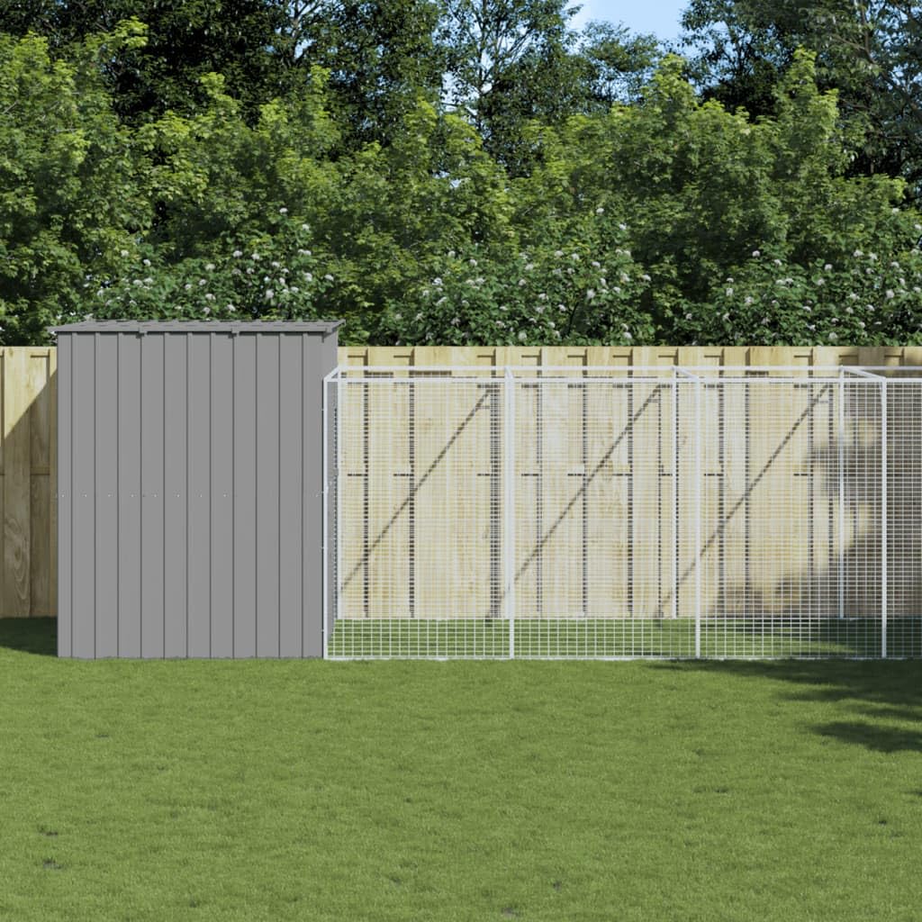 Niche pour chien avec cour gris clair 214x661x181 cm