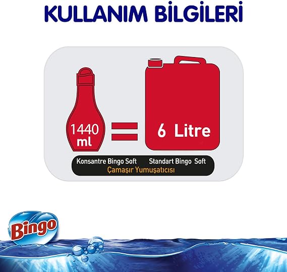 Bingo Soft Concentrated Laundry Softener, Lovely, 1440 Ml