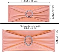Vista 93 de MDS - Paquete de 50 bandas elásticas de elastano para silla, lazos elásticos para sillas con hebilla deslizante, ajuste universal para bodas, Acción