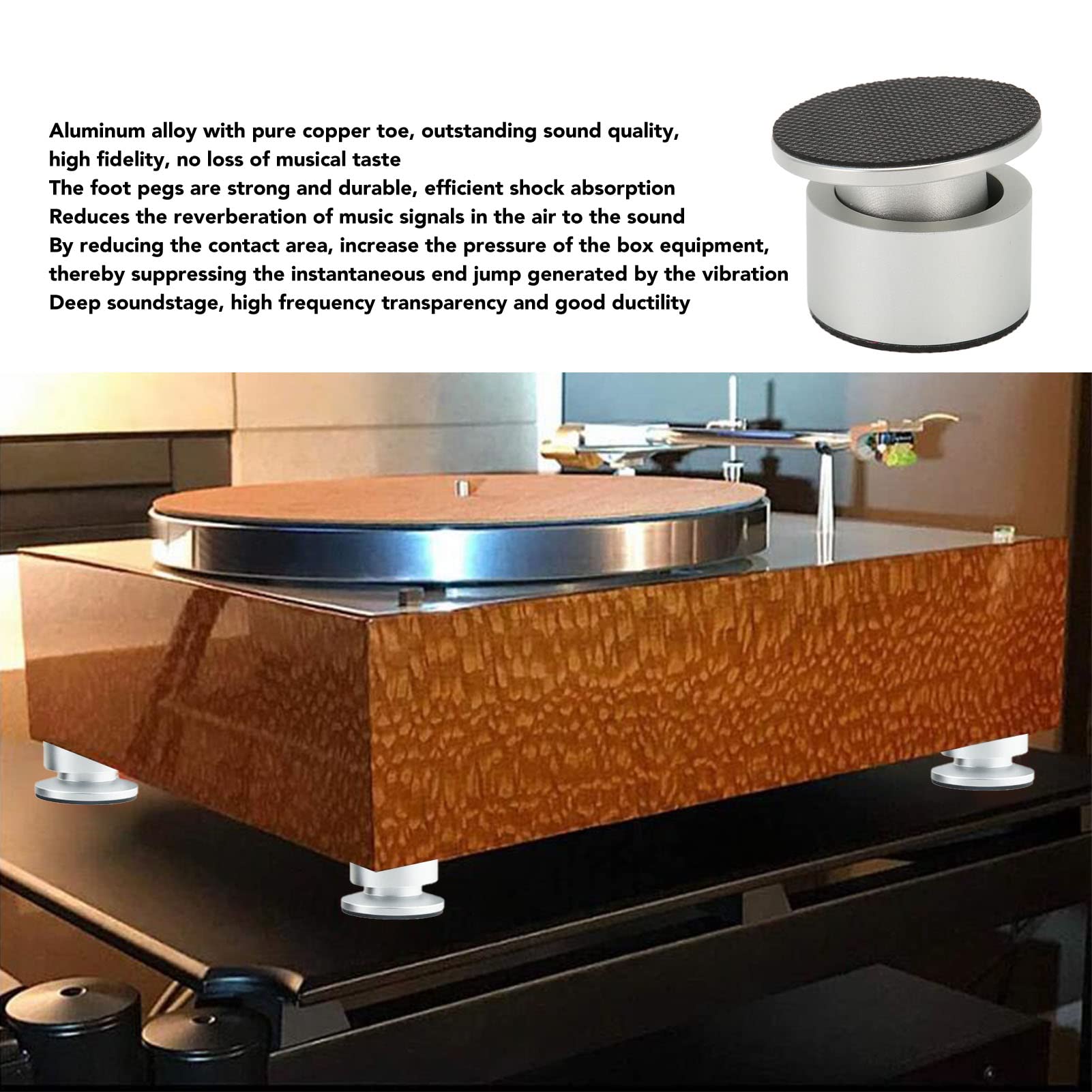 Speaker Spike Pad Kit, Fosa 8 Pairs Pure Copper Spike