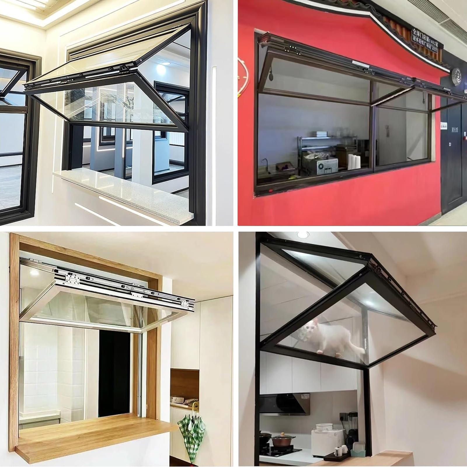 Ventanas correderas plegables con vidrio reforzado y cerraduras, marco de aluminio para casas móviles, ventana multiusos