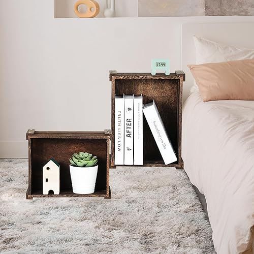 Miniatura 8 de Cajas de madera, caja de madera de granja para almacenamiento con asas, cajas de madera maciza para exhibición, caja de madera duradera, cajas de