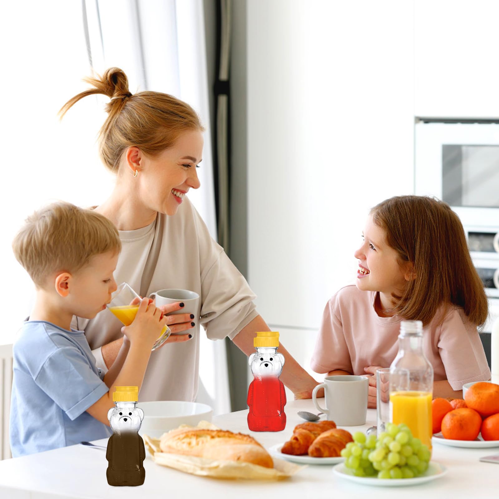 Wekuw 2 Pezzi DosatoreMiele Cucchiaio Design Antigoccia, Dispenser Vasetti Trasparenti per Miele, Sciroppo, Caffè e Altri Liquidi per Dessert