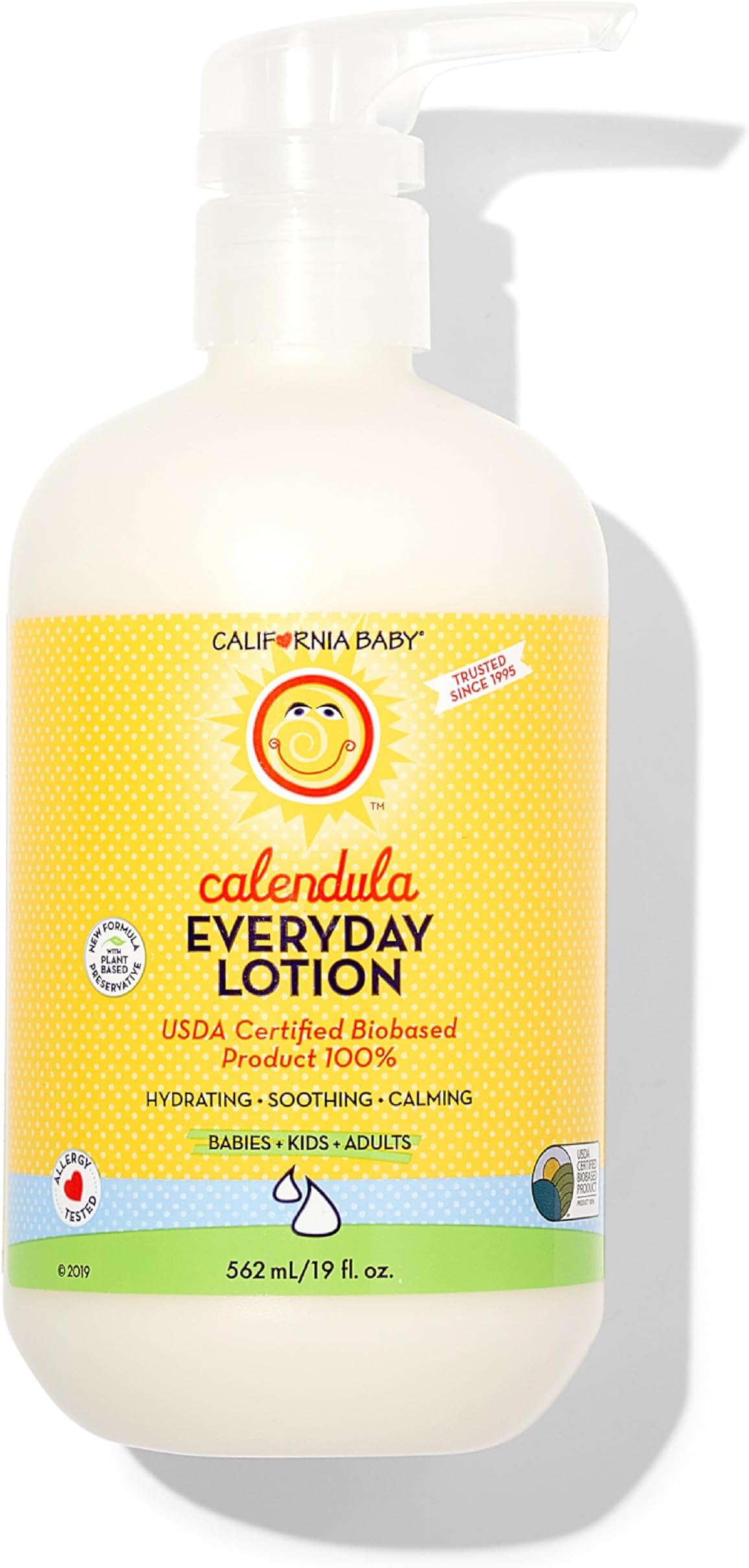 California Baby Calendula Lotion | 100% Plant-Based Moisturizer | Lavender Baby Lotion | Face Moisturizer For Dry Skin | Hypoallergenic | 19 oz.