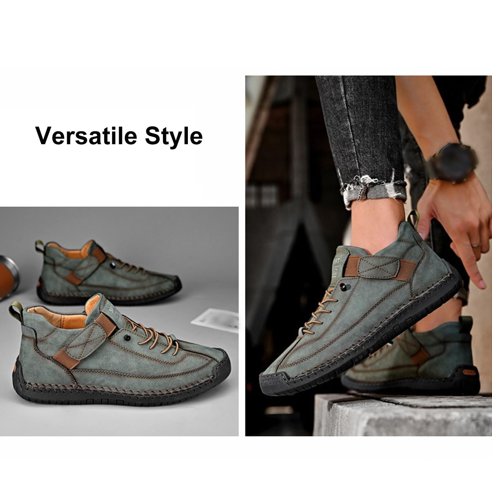 Emiline Scarpe da Ginnastica Ortopediche Unisex - Comode Scarpe in Pelle Fatte a Mano, Morbide Calzature per Esterno con Suola Antiscivolo