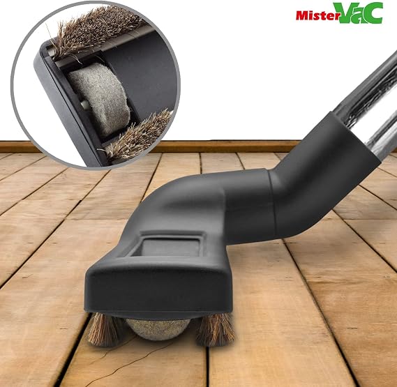 MisterVac | Floor Nozzle, Broom Nozzle, parquet Nozzle, Replacement Nozzle + 2 Replacement Felt Rollers Compatible with MPBEKING ZD110
