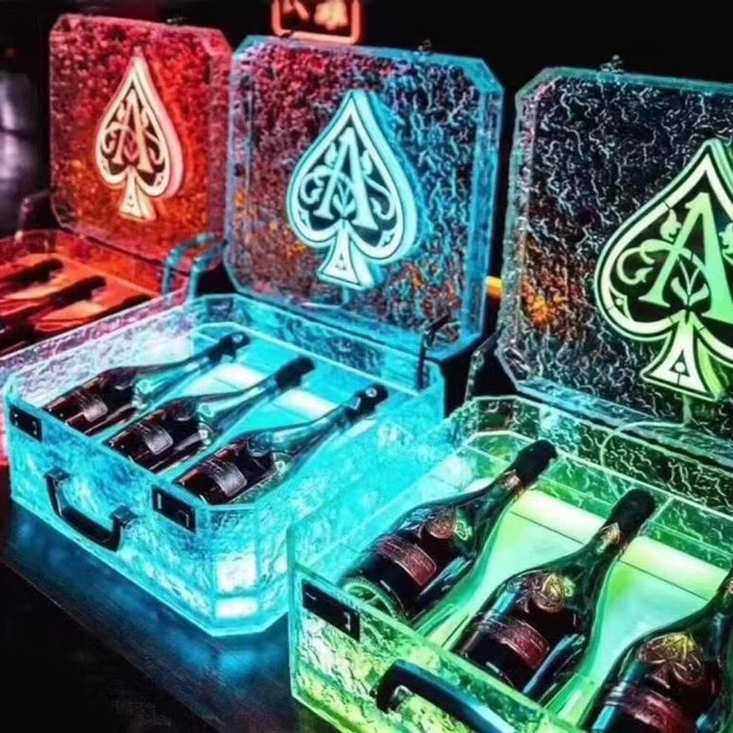 Amazon.co.jp: LED発光ワインボックス、スペードのエースシャンパン