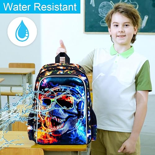 Miniatura 8 de Mochila de 3 piezas para niños, 17 pulgadas con lonchera, mochilas escolares para primaria preescolar jardín de infantes