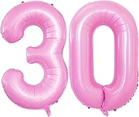 Vista 82 de GOER Globos con el número 80 para decoraciones de fiesta de cumpleaños número 80, globos de helio de aluminio jumbo de 42 pulgadas para 80 Oro rosa
