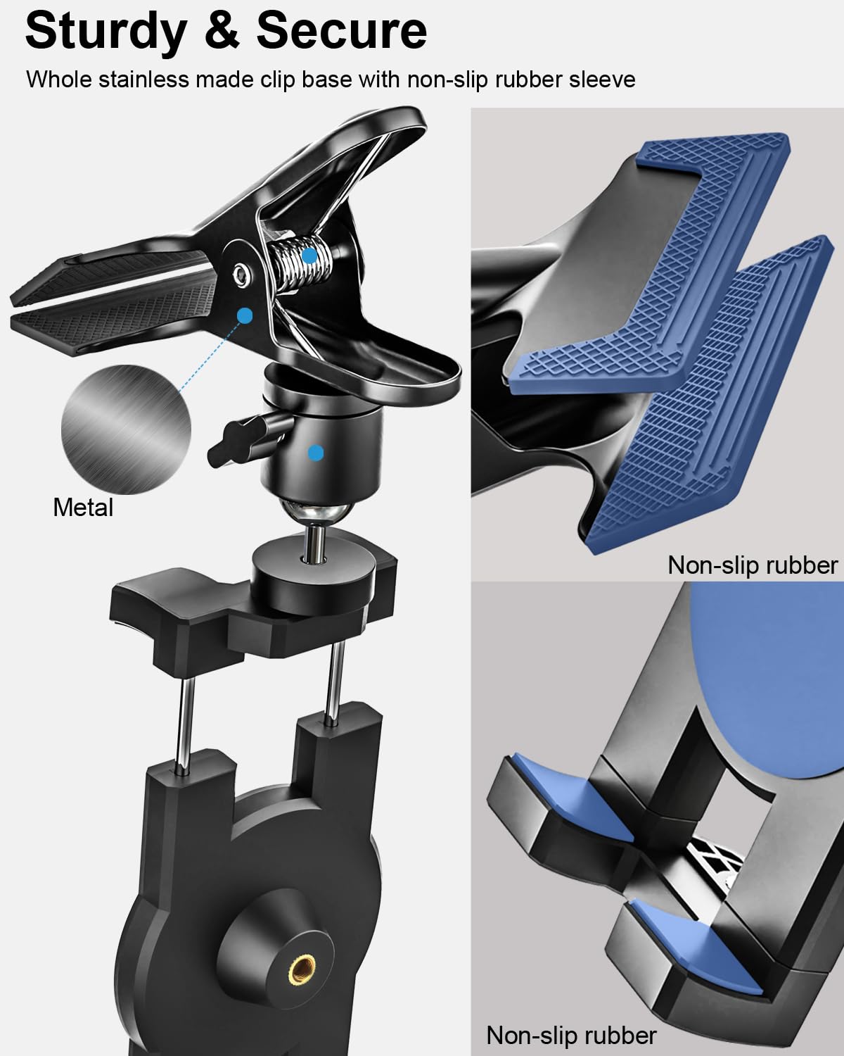 Soporte de metal para teléfono de coche, rotación de 360 grados, soporte multifuncional para visera de coche, brazo mágico mejorado más estable para tu soporte de coche para iPhone 15, 14, 13, 12,