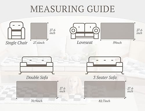 Miniatura 4 de Funda de sofá para perros, manta lavable para perros y mascotas, protector de sofás de 27.6 x 70.9 pulgadas, almohadillas de sofá marrón para sofás,