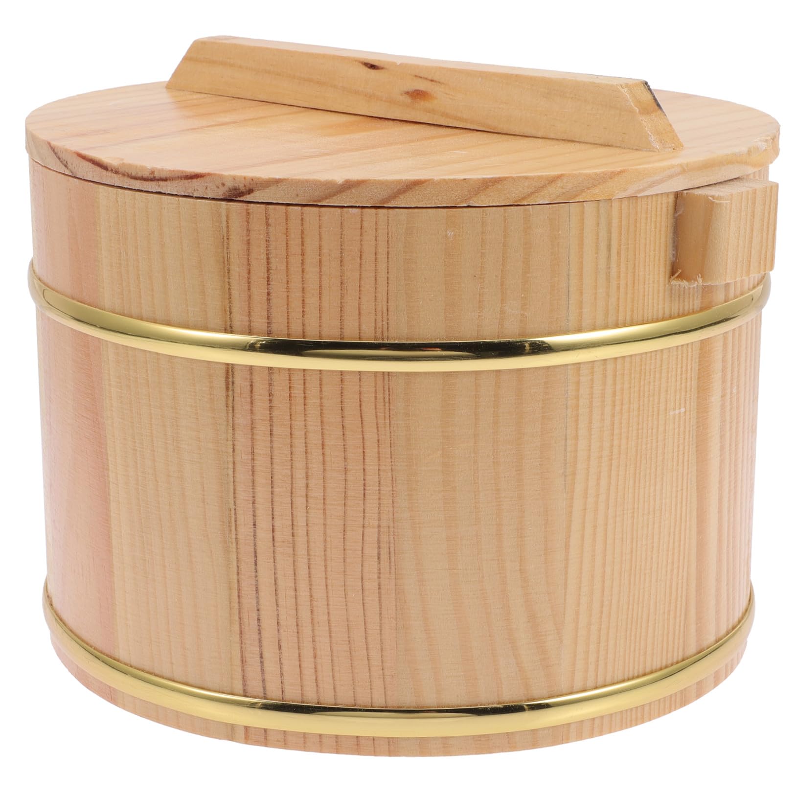 Seau à riz vapeur 18 cm en bois avec insert inox Gadpiparty et couvercle