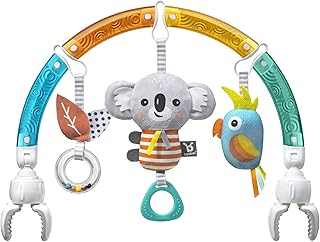 Baby Stroller Arch Toy. Benbat Rainbow Dazzle Friends Play Bar. Fun Newborns Sensory Activity, Adjustable for Bouncers and Car Seat, Koala