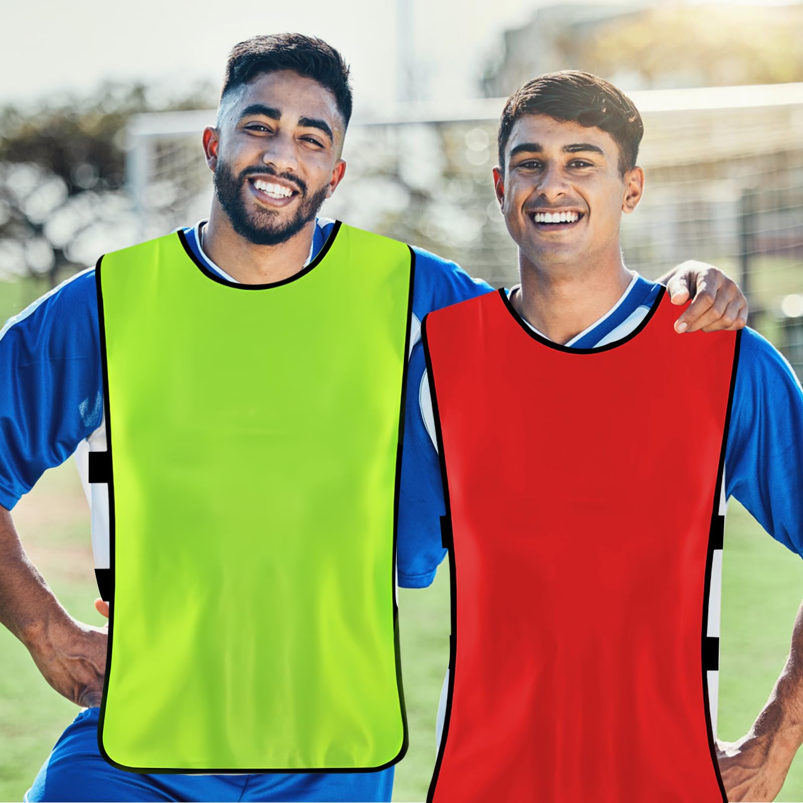 6 Pack Chasuble de Football, Gilet Adultes Maillots, Entraînement Sport, Homme, Training Gilets pour Basket, Football, Taille XL